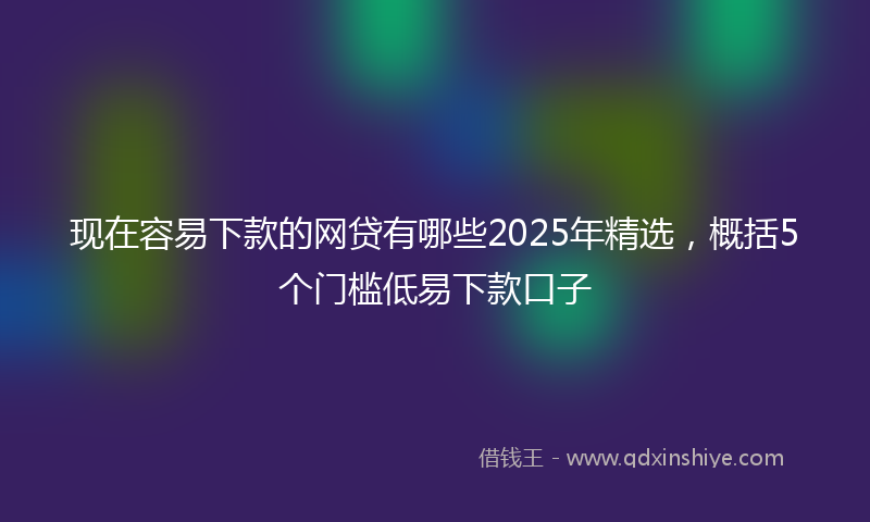 现在容易下款的网贷有哪些2025年精选，概括5个门槛低易下款口子