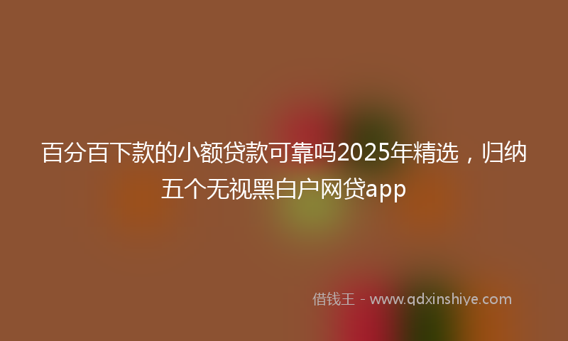 百分百下款的小额贷款可靠吗2025年精选，归纳五个无视黑白户网贷app