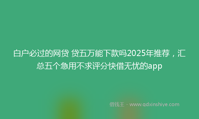 白户必过的网贷 贷五万能下款吗2025年推荐，汇总五个急用不求评分快借无忧的app