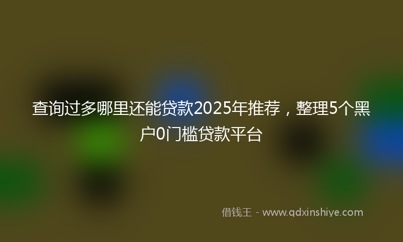 查询过多哪里还能贷款2025年推荐，整理5个黑户0门槛贷款平台