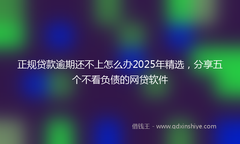 正规贷款逾期还不上怎么办2025年精选，分享五个不看负债的网贷软件