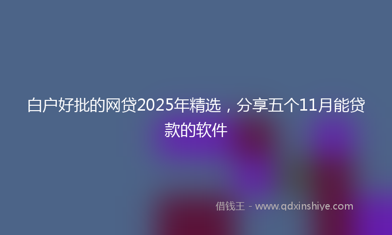 白户好批的网贷2025年精选，分享五个11月能贷款的软件