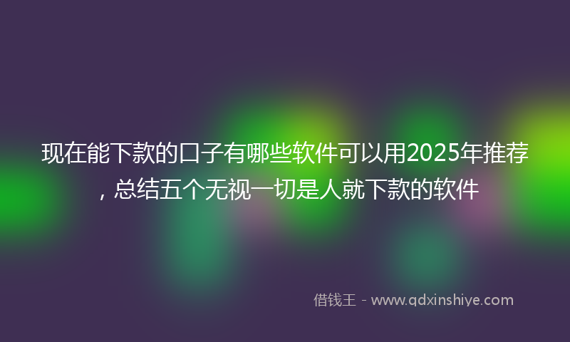 现在能下款的口子有哪些软件可以用2025年推荐，总结五个无视一切是人就下款的软件