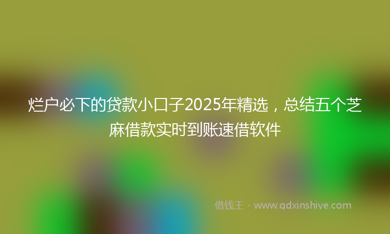 烂户必下的贷款小口子2025年精选，总结五个芝麻借款实时到账速借软件