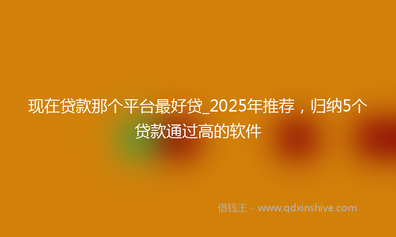 现在贷款那个平台最好贷_2025年推荐，归纳5个贷款通过高的软件