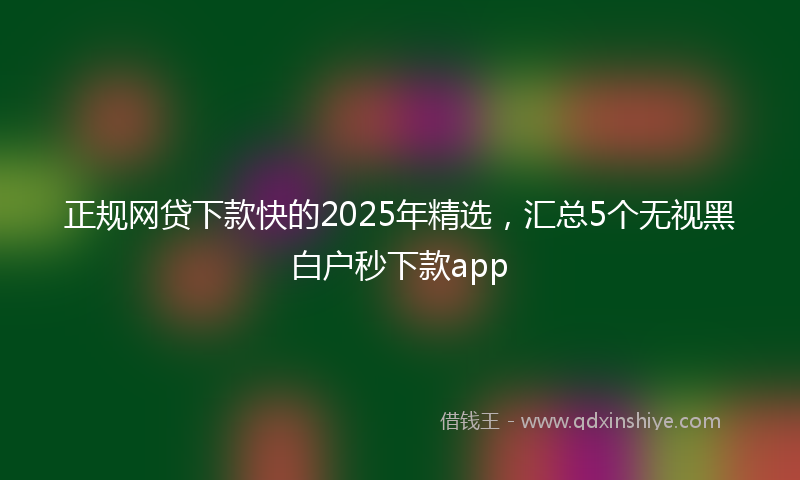 正规网贷下款快的2025年精选，汇总5个无视黑白户秒下款app