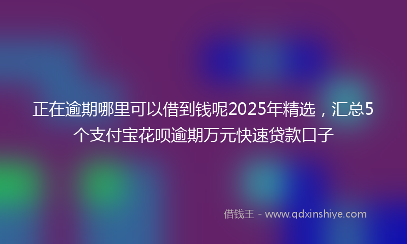 正在逾期哪里可以借到钱呢2025年精选，汇总5个支付宝花呗逾期万元快速贷款口子
