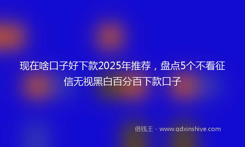 现在啥口子好下款2025年推荐，盘点5个不看征信无视黑白百分百下款口子