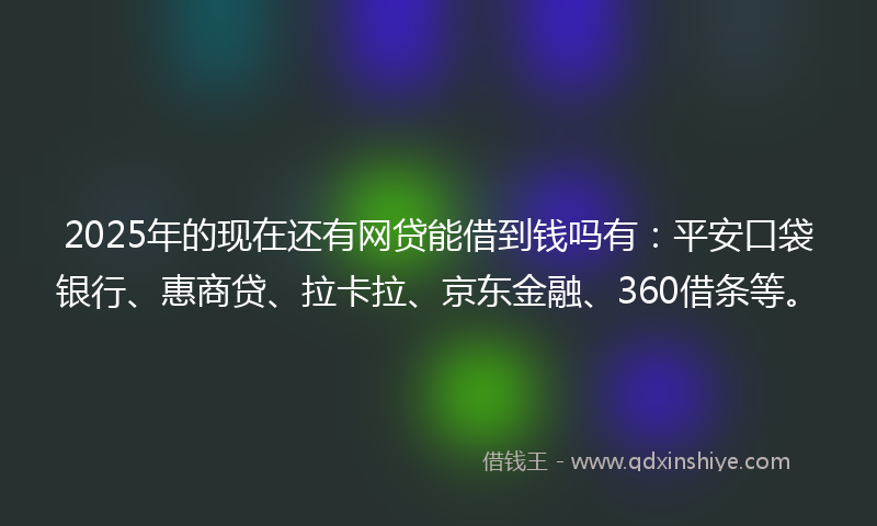 2025年的现在还有网贷能借到钱吗有：平安口袋银行、惠商贷、拉卡拉、京东金融、360借条等。