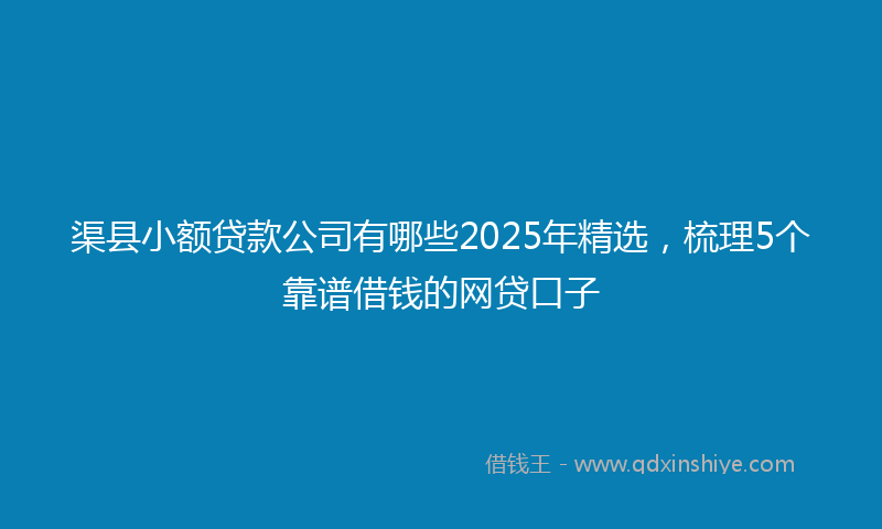渠县小额贷款公司有哪些2025年精选，梳理5个靠谱借钱的网贷口子