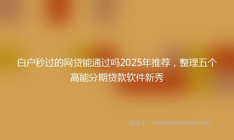 白户秒过的网贷能通过吗2025年推荐，整理五个高能分期贷款软件新秀