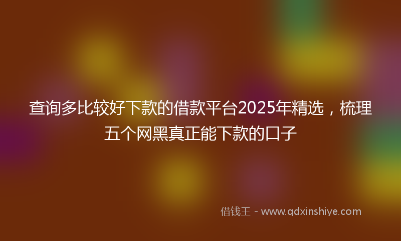查询多比较好下款的借款平台2025年精选,梳理五个网黑真正能下款的口子