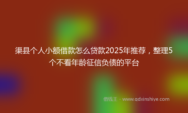 渠县个人小额借款怎么贷款2025年推荐，整理5个不看年龄征信负债的平台