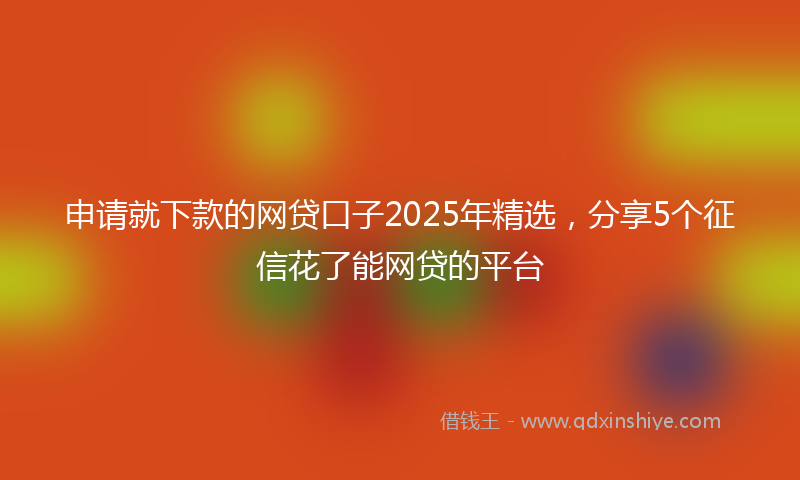 申请就下款的网贷口子2025年精选，分享5个征信花了能网贷的平台