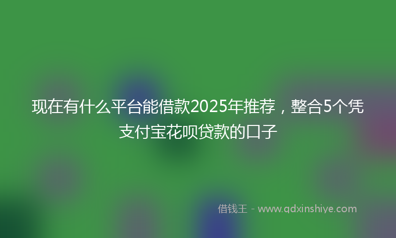 现在有什么平台能借款2025年推荐,整合5个凭支付宝花呗贷款的口子