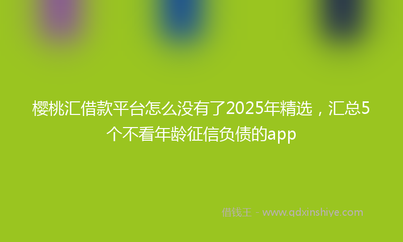 樱桃汇借款平台怎么没有了2025年精选，汇总5个不看年龄征信负债的app