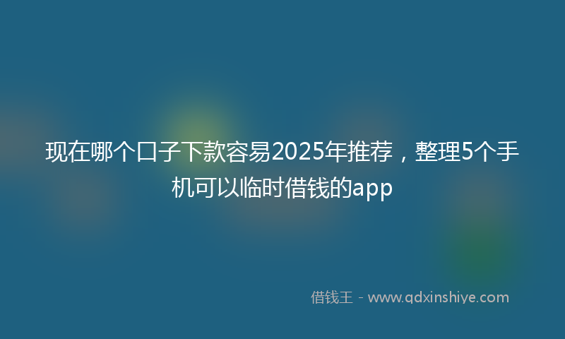 现在哪个口子下款容易2025年推荐,整理5个手机可以临时借钱的app