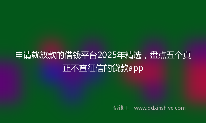 申请就放款的借钱平台2025年精选，盘点五个真正不查征信的贷款app
