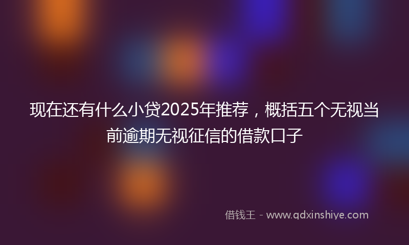 现在还有什么小贷2025年推荐,概括五个无视当前逾期无视征信的借款口子