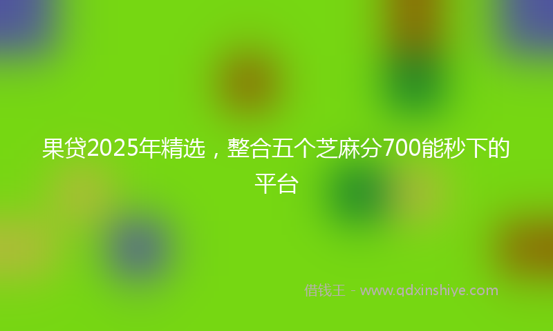果贷2025年精选，整合五个芝麻分700能秒下的平台