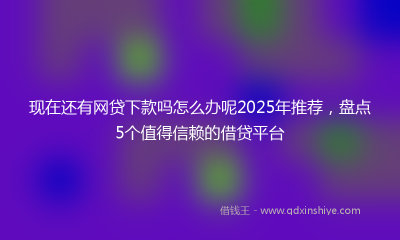 现在还有网贷下款吗怎么办呢2025年推荐,盘点5个值得信赖的借贷平台