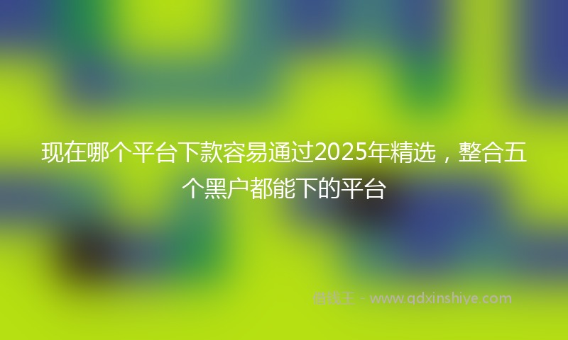 现在哪个平台下款容易通过2025年精选，整合五个黑户都能下的平台