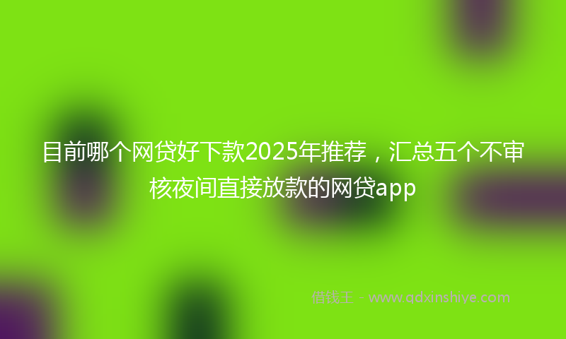 目前哪个网贷好下款2025年推荐，汇总五个不审核夜间直接放款的网贷app