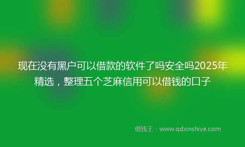 现在没有黑户可以借款的软件了吗安全吗2025年精选，整理五个芝麻信用可以借钱的口子