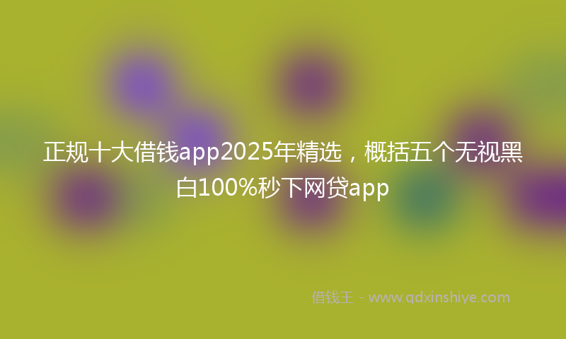 正规十大借钱app2025年精选，概括五个无视黑白100%秒下网贷app