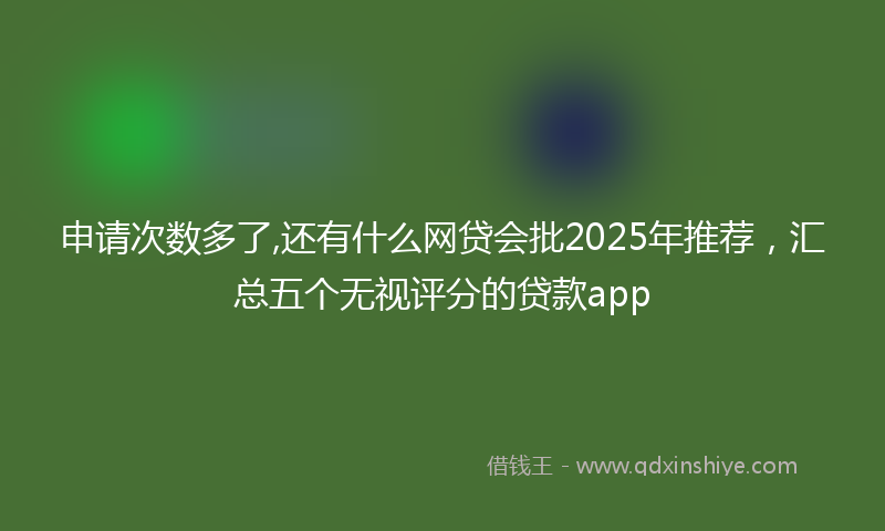 申请次数多了,还有什么网贷会批2025年推荐，汇总五个无视评分的贷款app