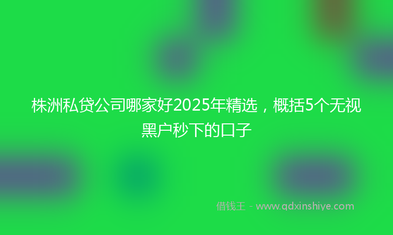 株洲私贷公司哪家好2025年精选，概括5个无视黑户秒下的口子