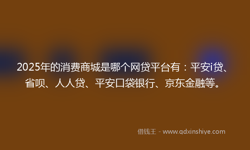 2025年的消费商城是哪个网贷平台有：平安i贷、省呗、人人贷、平安口袋银行、京东金融等。