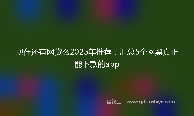 现在还有网贷么2025年推荐,汇总5个网黑真正能下款的app