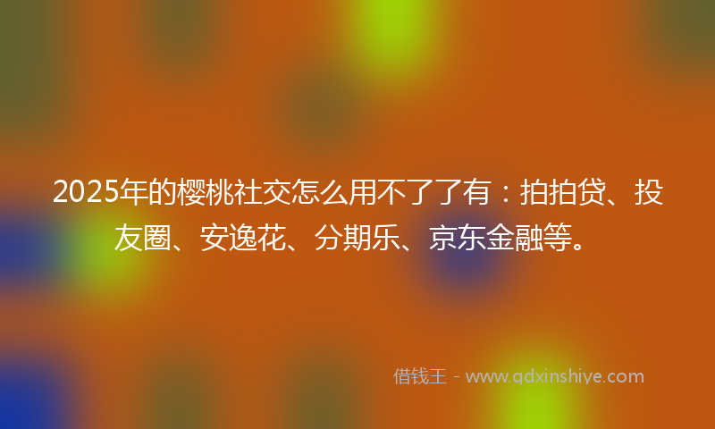 2025年的樱桃社交怎么用不了了有：拍拍贷、投友圈、安逸花、分期乐、京东金融等。