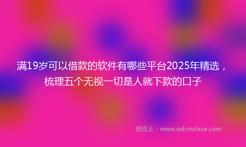 满19岁可以借款的软件有哪些平台2025年精选，梳理五个无视一切是人就下款的口子