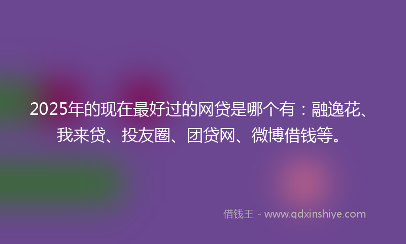 2025年的现在最好过的网贷是哪个有：融逸花、我来贷、投友圈、团贷网、微博借钱等。