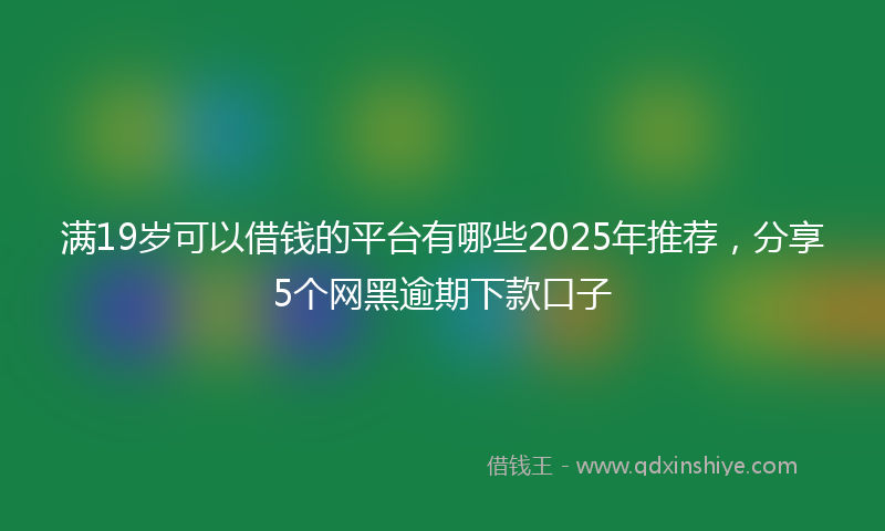满19岁可以借钱的平台有哪些2025年推荐，分享5个网黑逾期下款口子