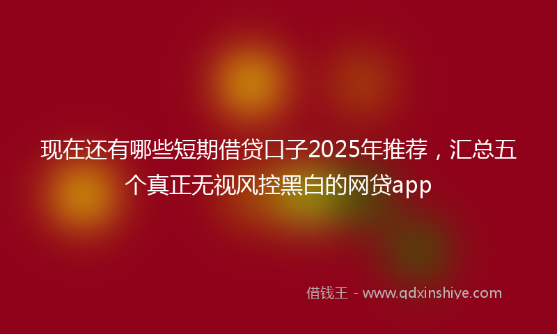 现在还有哪些短期借贷口子2025年推荐，汇总五个真正无视风控黑白的网贷app