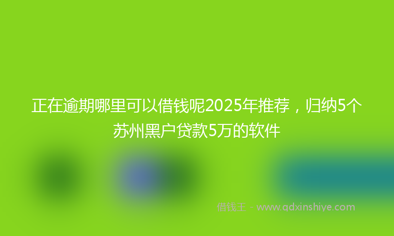 正在逾期哪里可以借钱呢2025年推荐，归纳5个苏州黑户贷款5万的软件