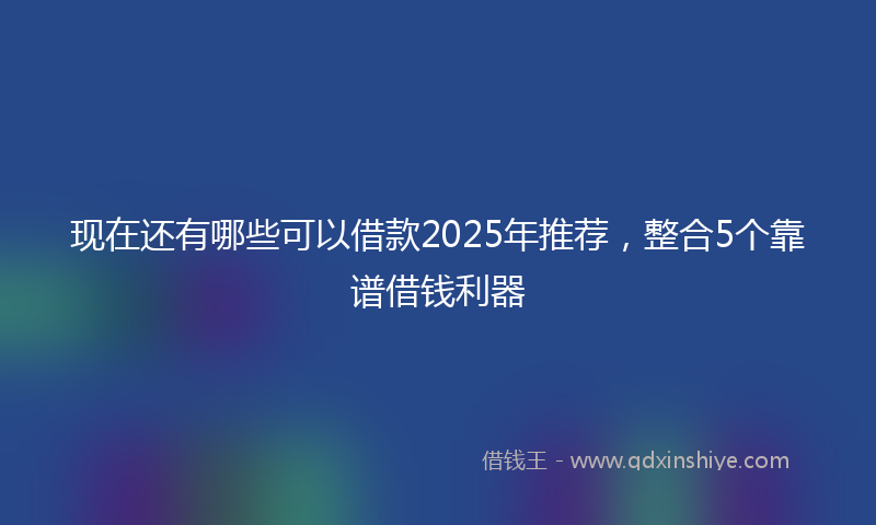 现在还有哪些可以借款2025年推荐，整合5个靠谱借钱利器