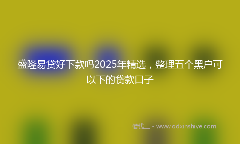 盛隆易贷好下款吗2025年精选，整理五个黑户可以下的贷款口子