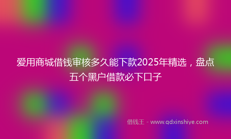 爱用商城借钱审核多久能下款2025年精选，盘点五个黑户借款必下口子