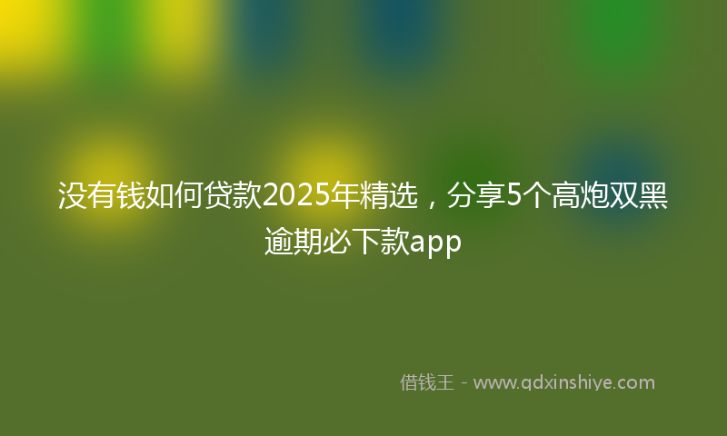没有钱如何贷款2025年精选，分享5个高炮双黑逾期必下款app