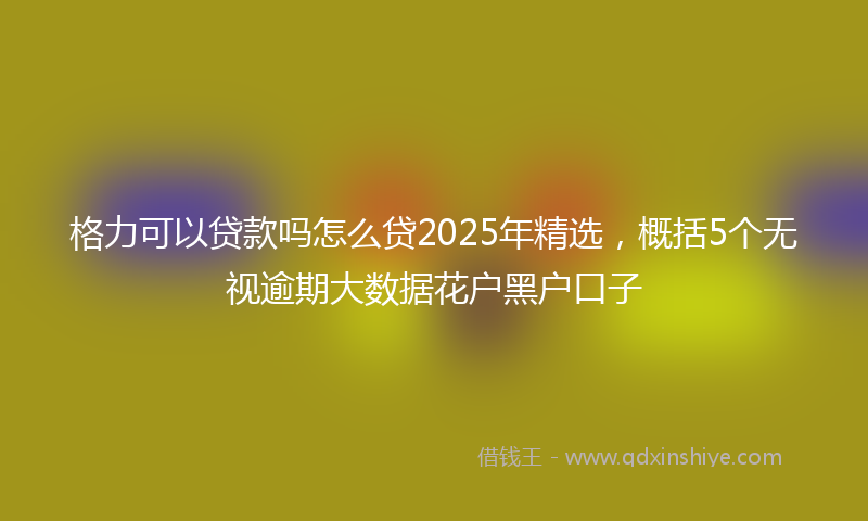 格力可以贷款吗怎么贷2025年精选，概括5个无视逾期大数据花户黑户口子