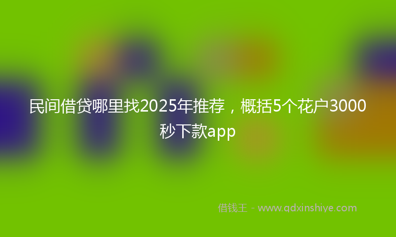 民间借贷哪里找2025年推荐，概括5个花户3000秒下款app