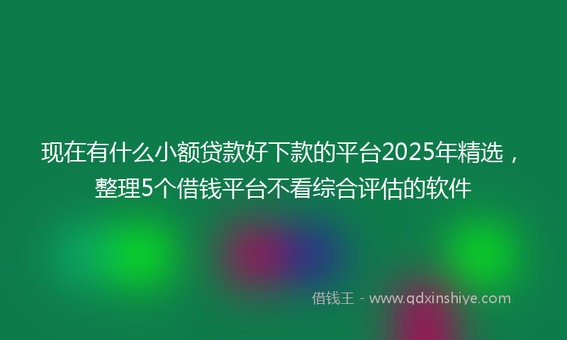 现在有什么小额贷款好下款的平台2025年精选，整理5个借钱平台不看综合评估的软件