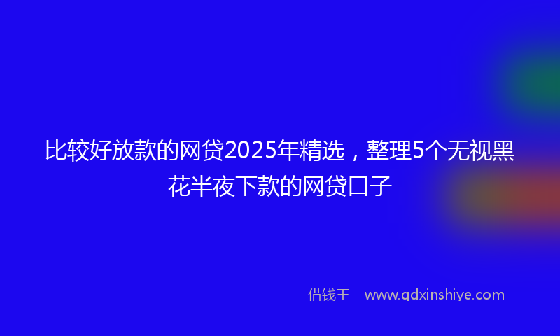 比较好放款的网贷2025年精选,整理5个无视黑花半夜下款的网贷口子