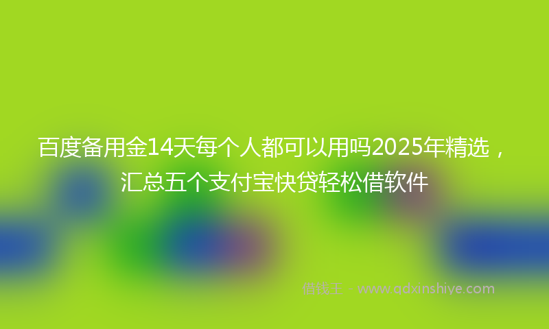 百度备用金14天每个人都可以用吗2025年精选，汇总五个支付宝快贷轻松借软件