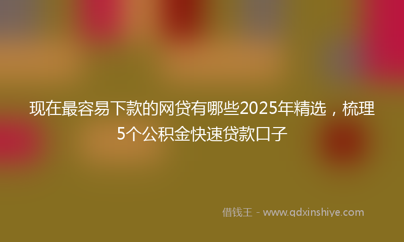 现在最容易下款的网贷有哪些2025年精选，梳理5个公积金快速贷款口子