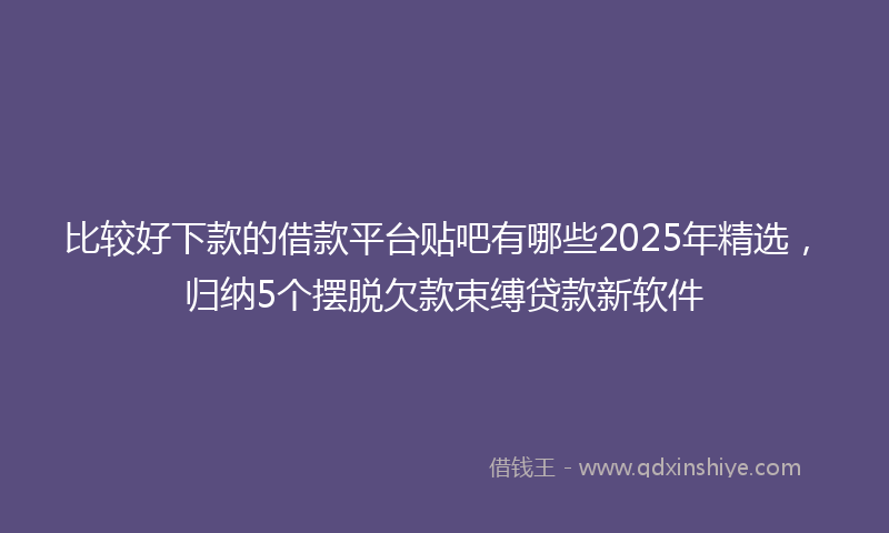 比较好下款的借款平台贴吧有哪些2025年精选，归纳5个摆脱欠款束缚贷款新软件